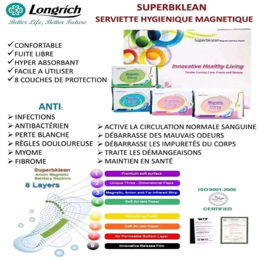 Serviettes hygiénique magnétique